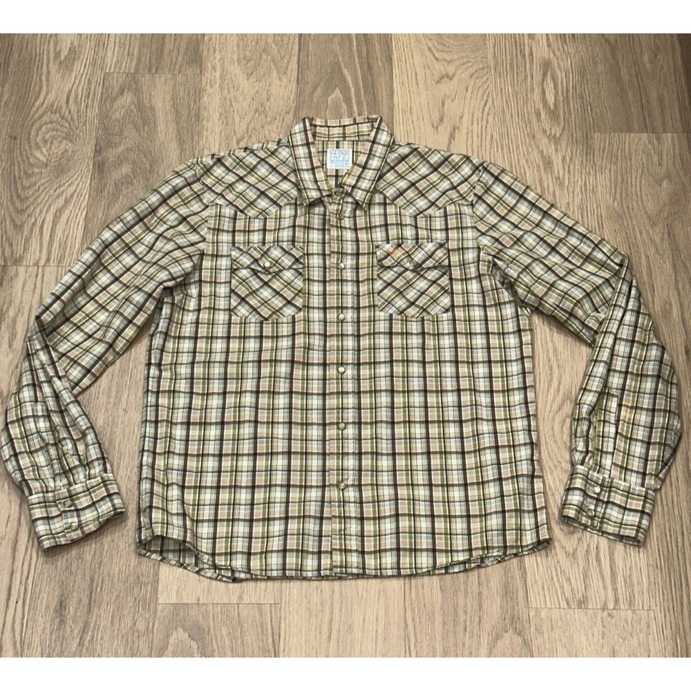 Hollister Company Plaid Western Style Snap Button Up Shirt Mens Large